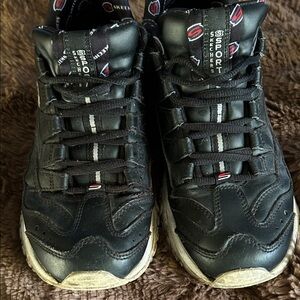 3/$20 Skechers Black Lace-Up Sneakers vintage